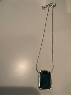 RLM SOHO Silver Necklace with Blue Rectangular Pendant